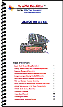 Alinco DR 635T Nifty Operating Guide, DR 635, DR635  